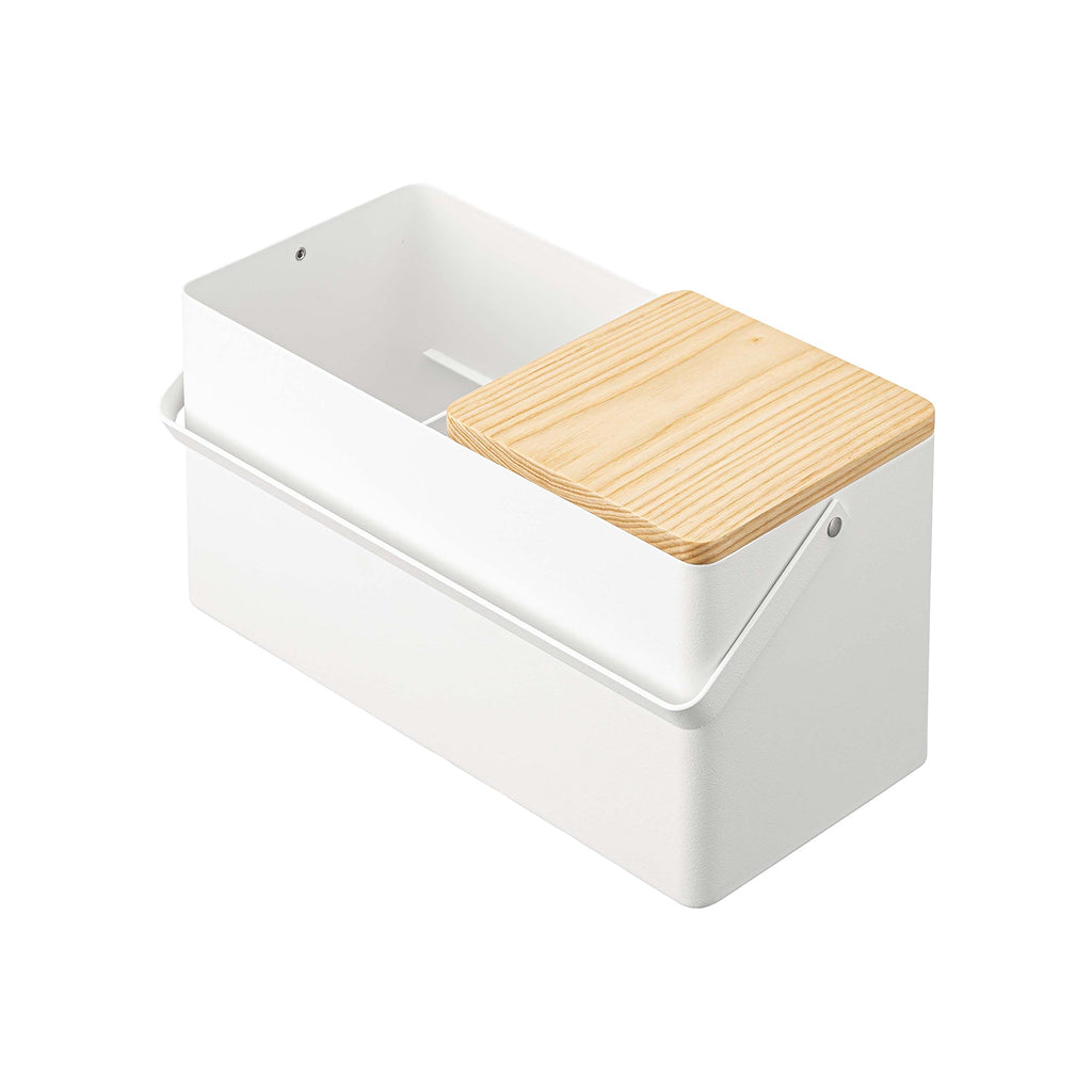 Makeup Organizer with Mirror - Steel + Wood